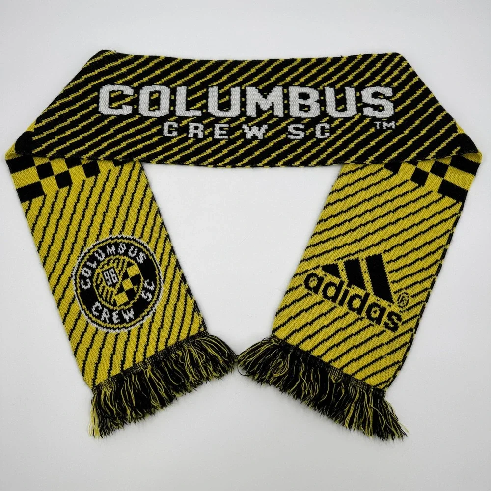 Columbus Crew‎ SC Adidas Ruffneck Scarves MLS Soccer Fan Scarf Yellow Black Knit